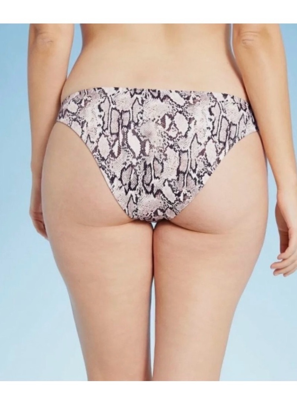 Shade & Shore Pink Snakeskin V-Front Bikini Brief - Picture 2 of 5